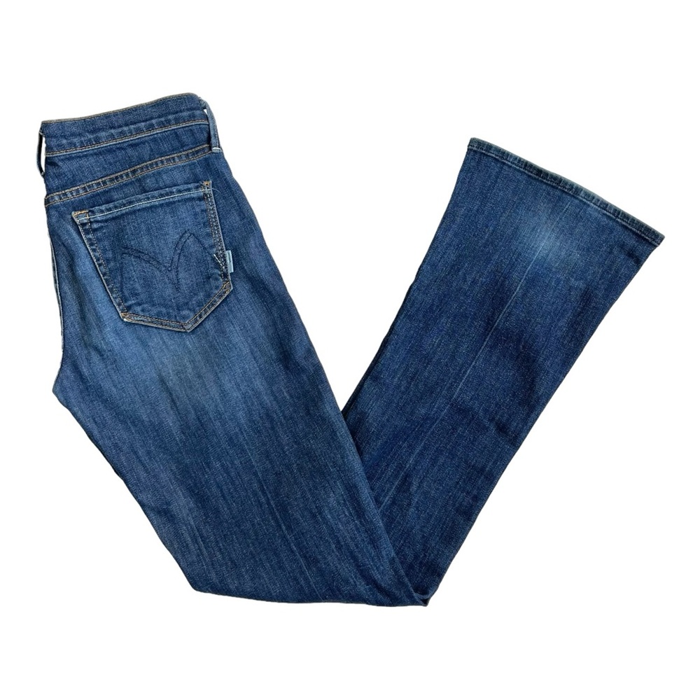 MOTHER Denim The Runaway Skinny Flare in Flowers From the Storm Medium Wash
